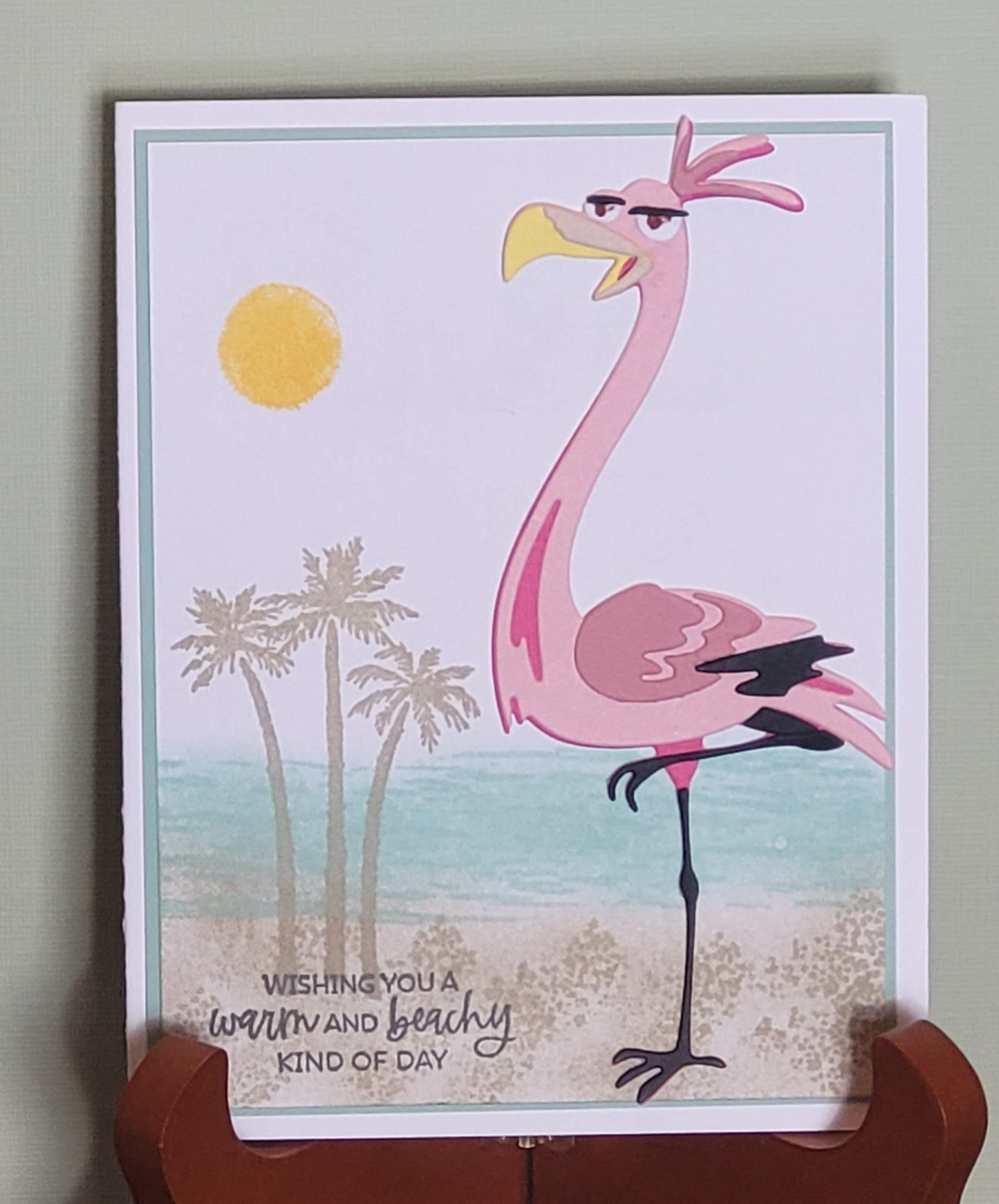 Misc-Wishing you a warm and beachy day-flamingo